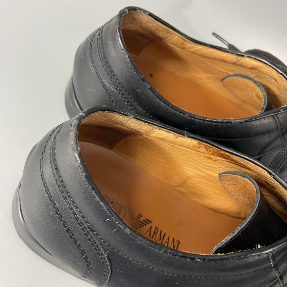 Emporio Armani Black Leather Men\'s Shoes, Size 43 main image 8